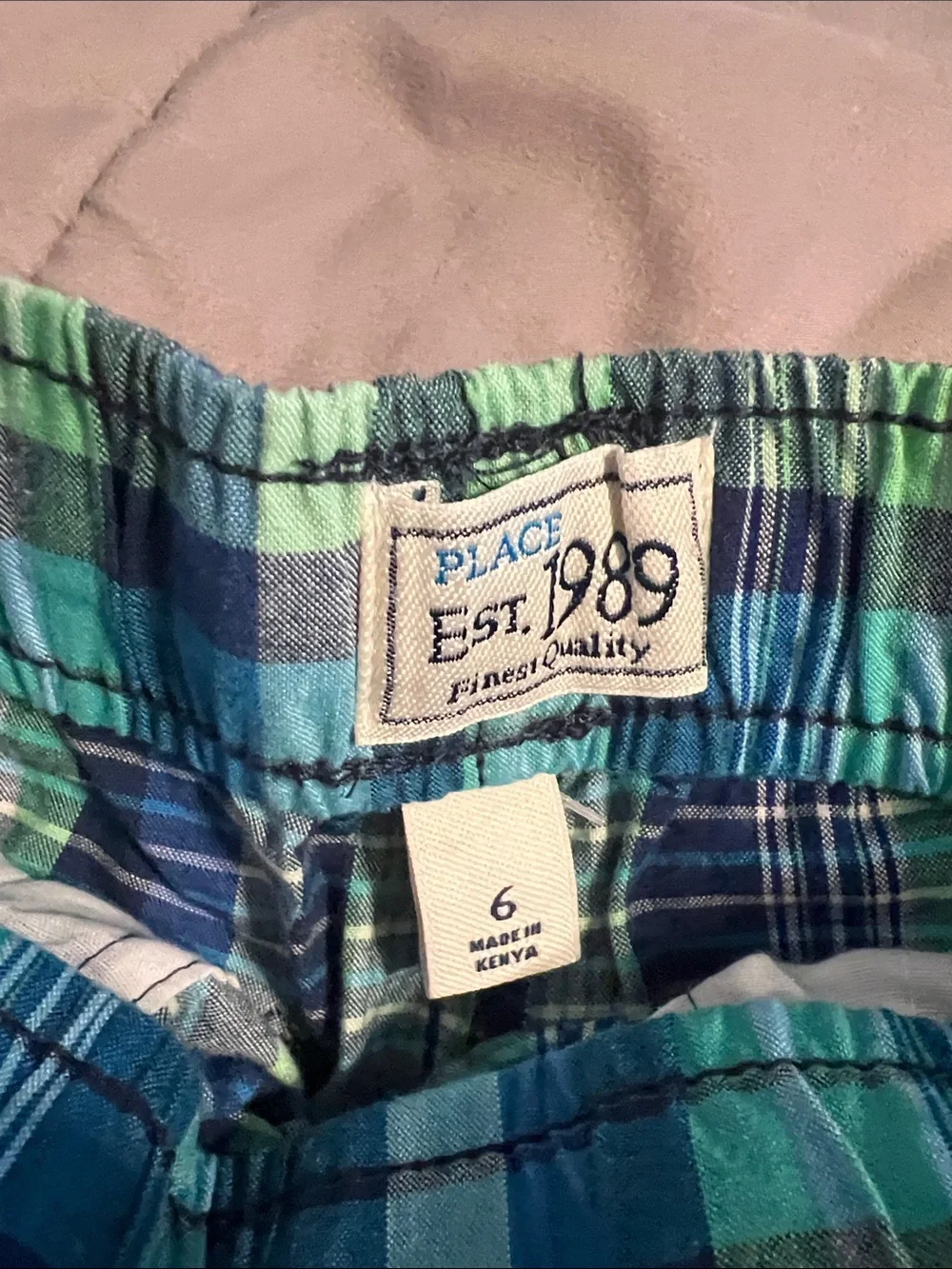2 The Children's Place Green & Blue Plaid Kids Shorts - 6